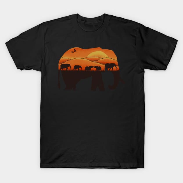 African Elephant T-Shirt by eriksandisatresa